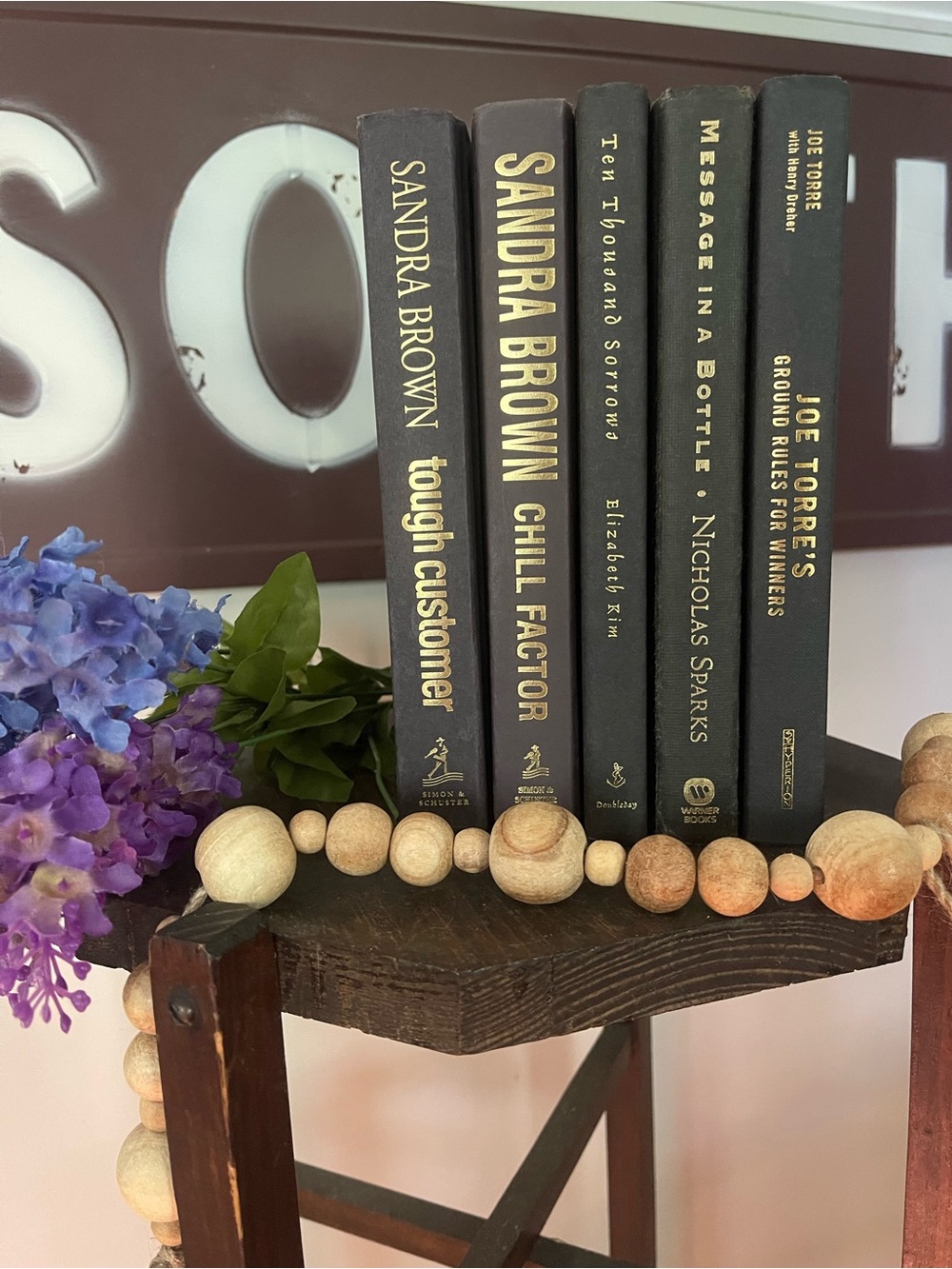 Shades Gray Charcoal Decorative stack Books Bookshelf Modern Decor Decorative